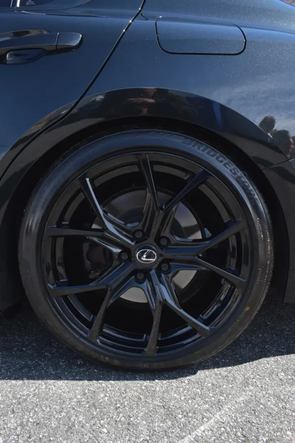 Lexus IS wheel and tire cleaned and dressed