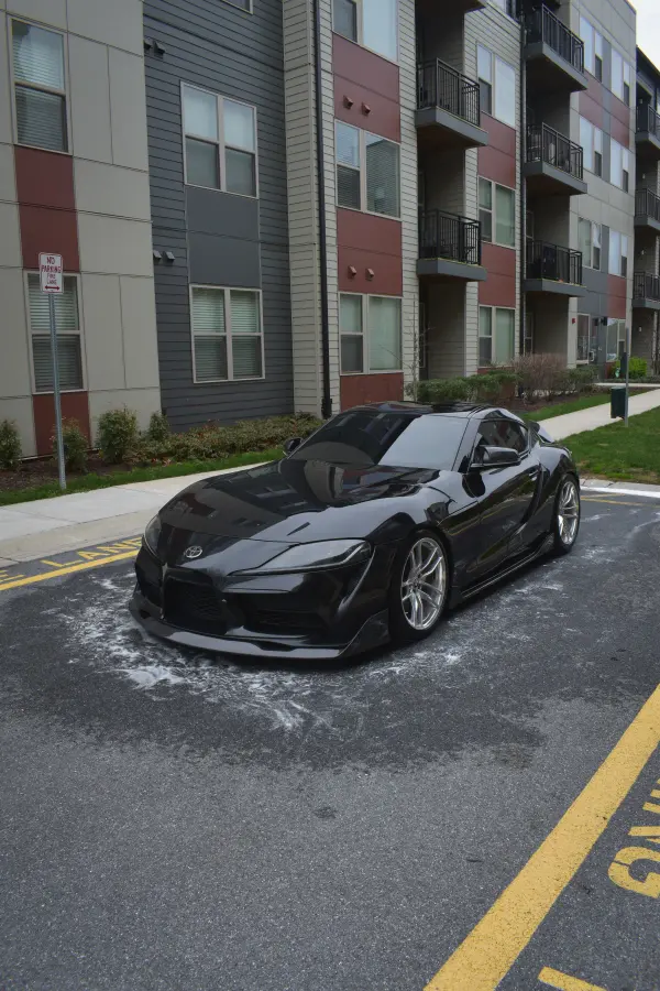 The finished Supra, gleaming in the lot where it was detailed